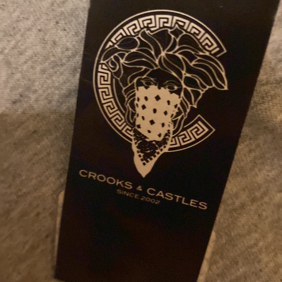 NWT Crooks&Castles grey&black designed short sleeve men crew neck t-shirt LG &XL - Picture 7 of 9